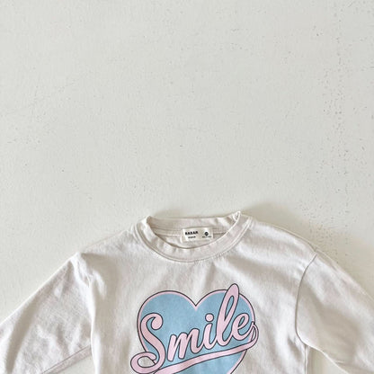 Kids Smile in Heart Long Sleeve Top (2 - 7y) - 2 Colors kids outfit