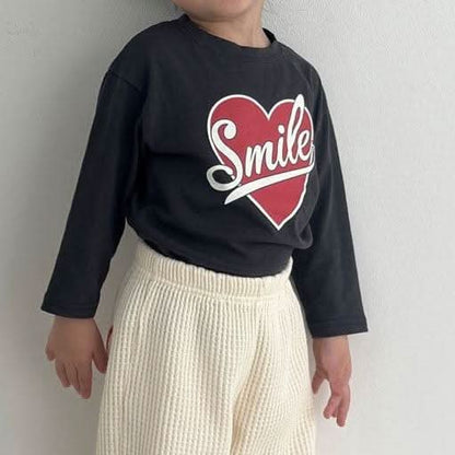 Kids Smile in Heart Long Sleeve Top (2 - 7y) - 2 Colors kids outfit