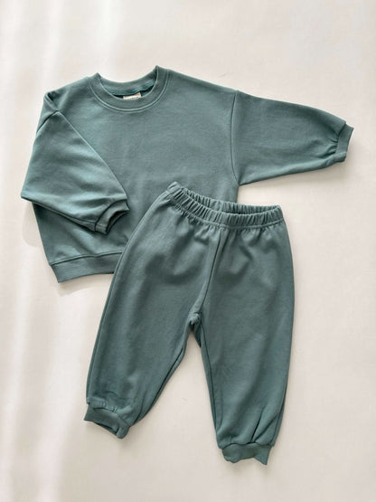 Kids Soy 24Fall Cotton Sweatshirt and Jogger Pants Set (1 - 9y) - 11 Colors kids outfit