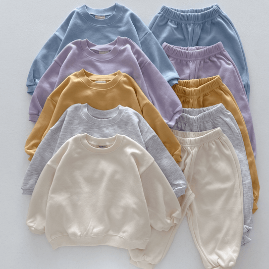 Kids Soy F26 Basic Long Sleeve Sweatshirt and Jogger Pants Set (1-7y) - 5 Colors kids outfit