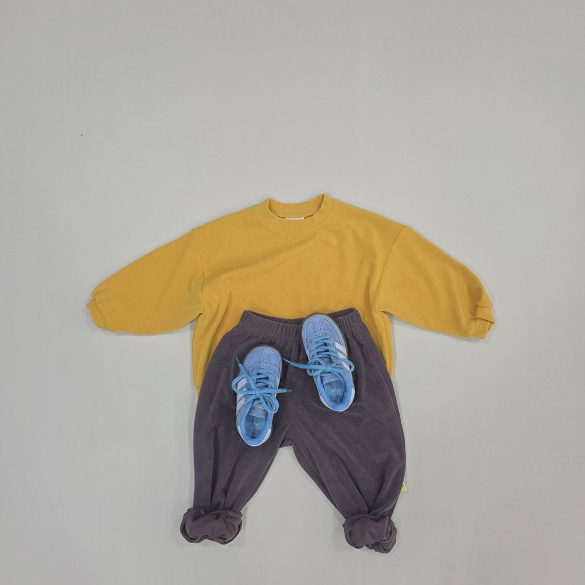 Kids Soy F26 Terry Cloth Long Sleeve Sweatshirt and Jogger Pants Set (1-7y) - Yellow/Brown kids outfit