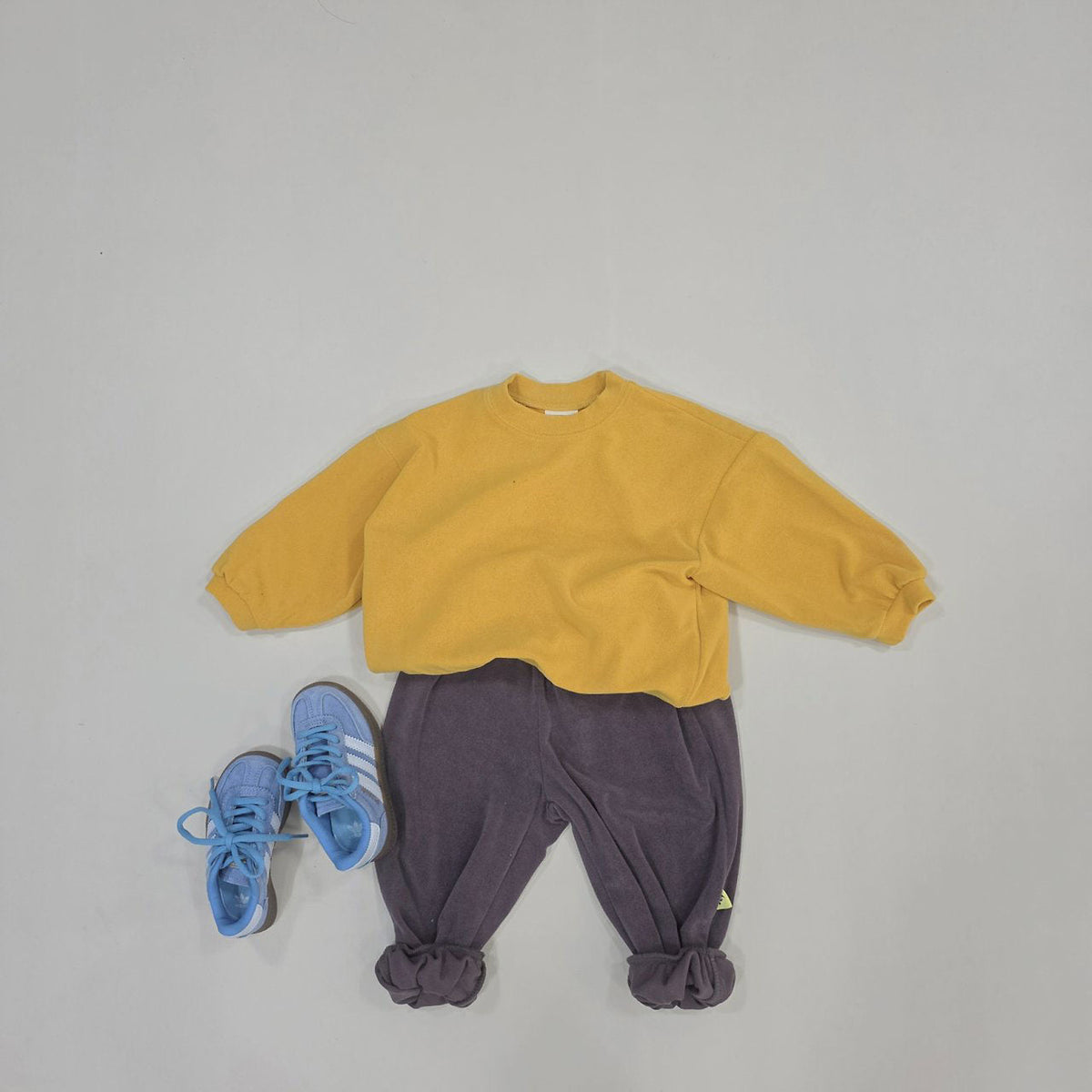 Kids Soy F26 Terry Cloth Long Sleeve Sweatshirt and Jogger Pants Set (1-7y) - Yellow/Brown kids outfit