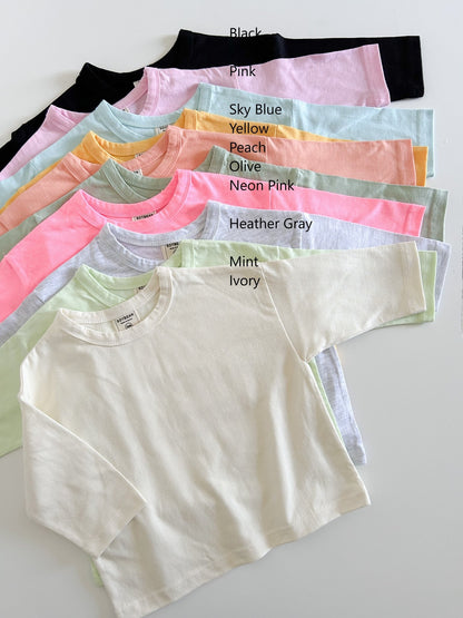 Kids Soy S25 Basic Long Sleeve Top (1 - 9y) - 10 Colors kids outfit