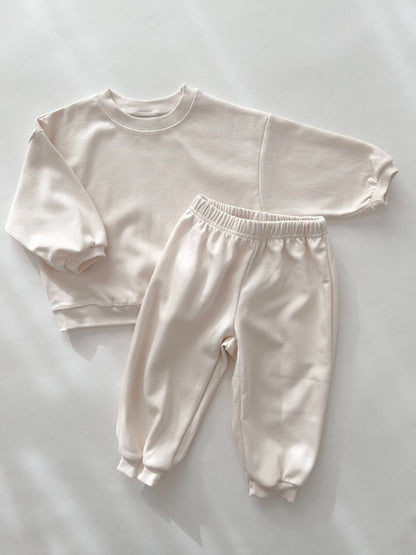 Kids Soy S25 Sweatshirt and Jogger Pants Set (1 - 9y) - Beige, Cream kids outfit