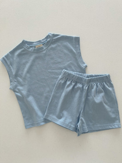 Kids Soy SS25 Muscle Sleeveless Top and Shorts Set (1 - 6y) - 4 Colors kids outfit