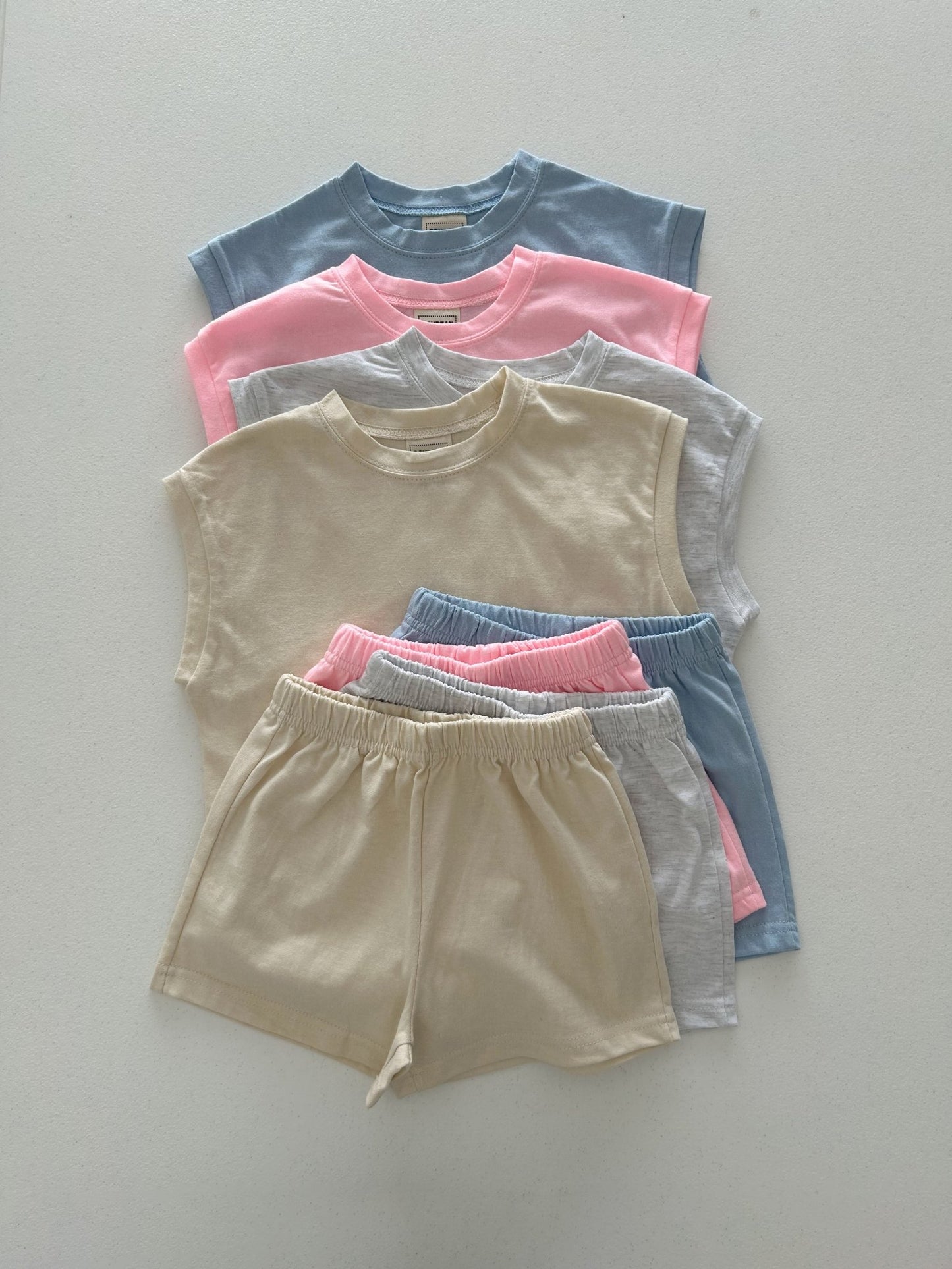 Kids Soy SS25 Muscle Sleeveless Top and Shorts Set (1 - 6y) - 4 Colors kids outfit