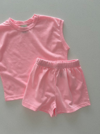 Kids Soy SS25 Muscle Sleeveless Top and Shorts Set (1 - 6y) - 4 Colors kids outfit