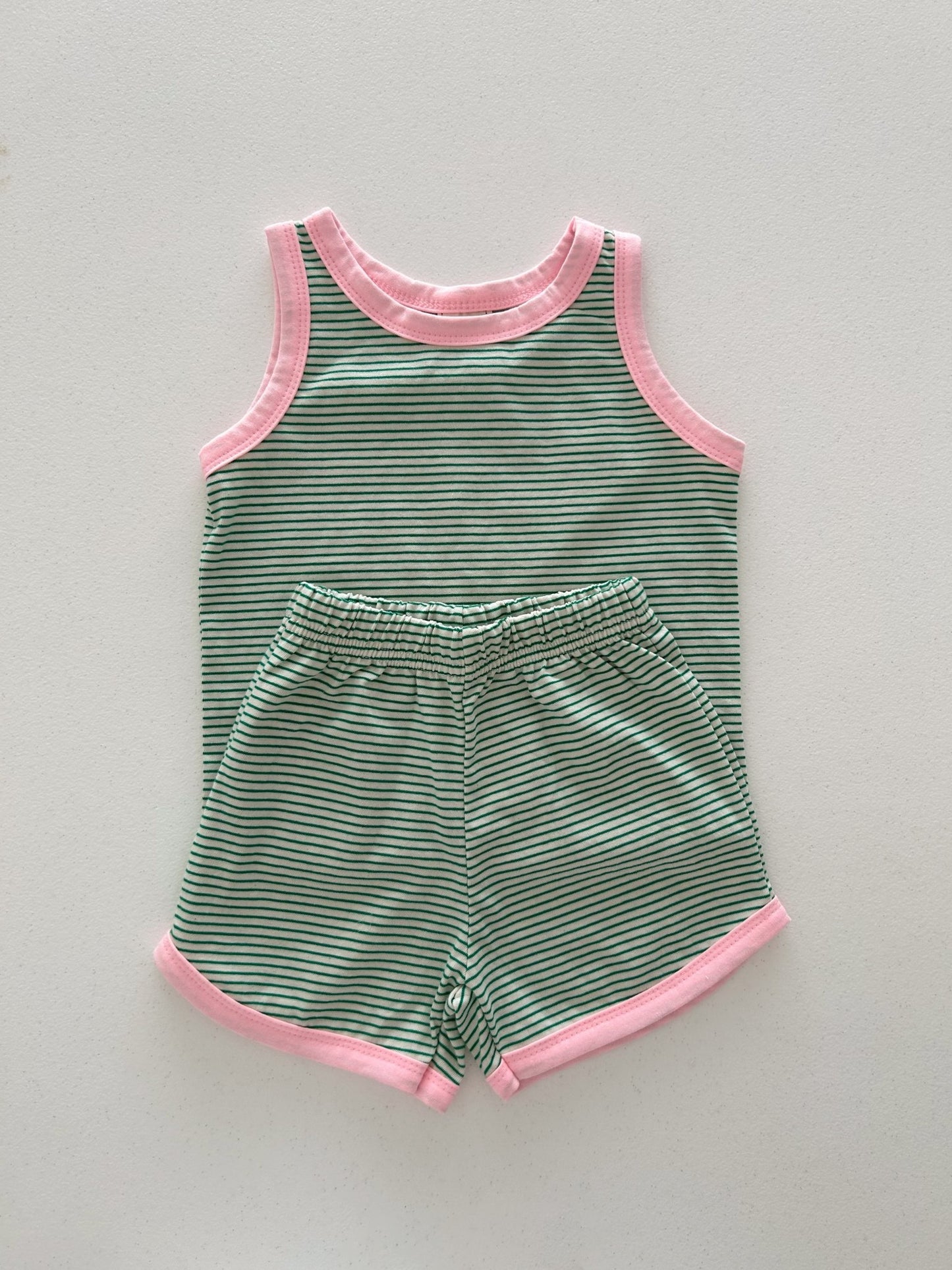 Kids Soy SS25 Stripe Sleeveless Top and Shorts Set (1 - 6y) - 4 Colors kids outfit