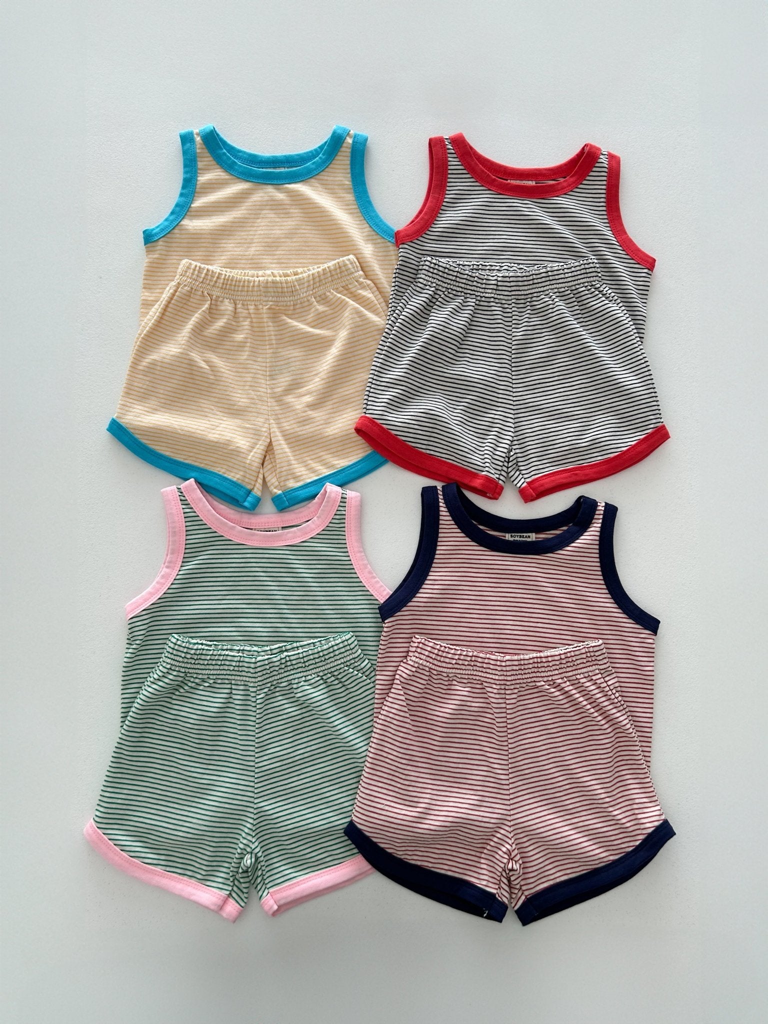 Kids Soy SS25 Stripe Sleeveless Top and Shorts Set (1 - 6y) - 4 Colors kids outfit