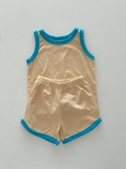 Kids Soy SS25 Stripe Sleeveless Top and Shorts Set (1 - 6y) - 4 Colors kids outfit