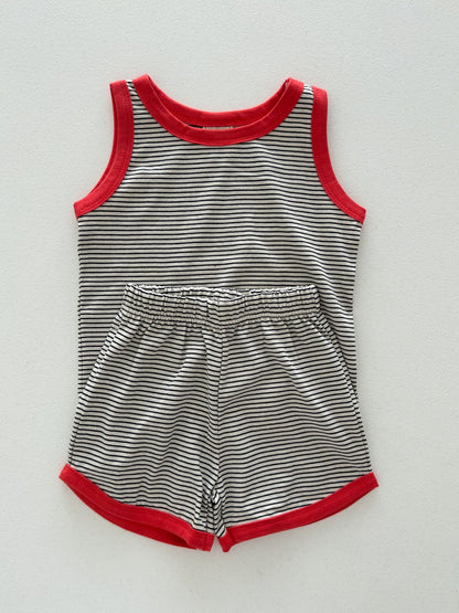 Kids Soy SS25 Stripe Sleeveless Top and Shorts Set (1 - 6y) - 4 Colors kids outfit