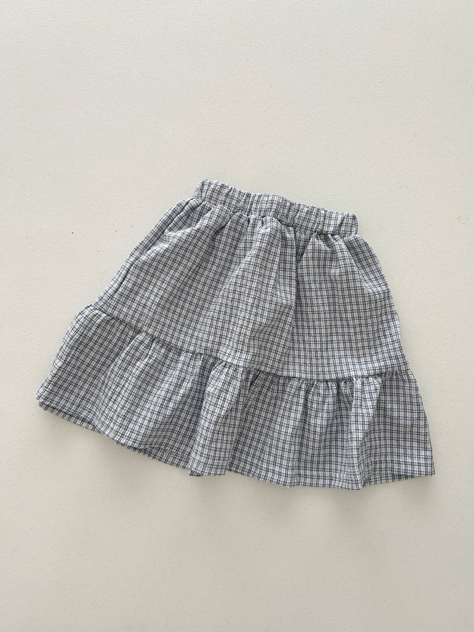 Kids Soy SS26 Ribbed Scrunch Detail Tank Top and Plaid Ruffle Skirt Set (1 - 6y) - Pink - AT NOON STORE