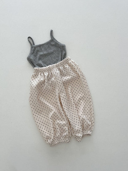 Kids Soy SS26 Ribbed Tank Top and Polka Dot Pleated Balloon Jogger Pants Set (1 - 6y) - 2 Colors - AT NOON STORE