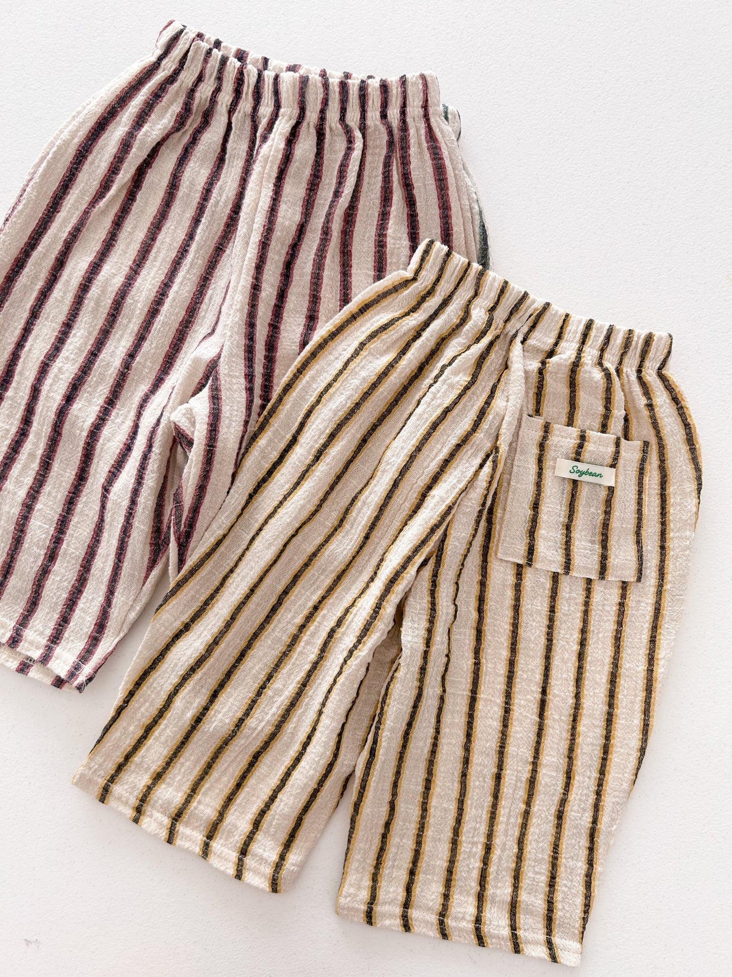 Kids Soy SS26 Stripe Cotton Summer Pants (1 - 6y) - 3 Colors - AT NOON STORE