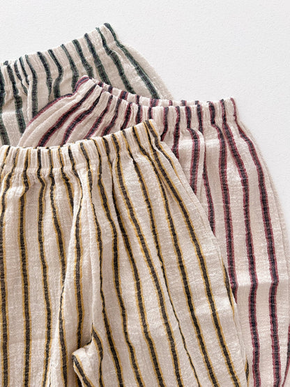 Kids Soy SS26 Stripe Cotton Summer Pants (1 - 6y) - 3 Colors - AT NOON STORE