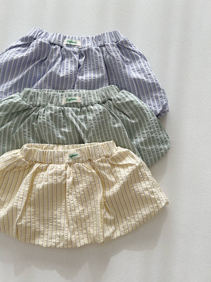Kids Soy SS26 Stripe Seersucket Balloon Skort (2 - 6y) - 3 Colors - AT NOON STORE