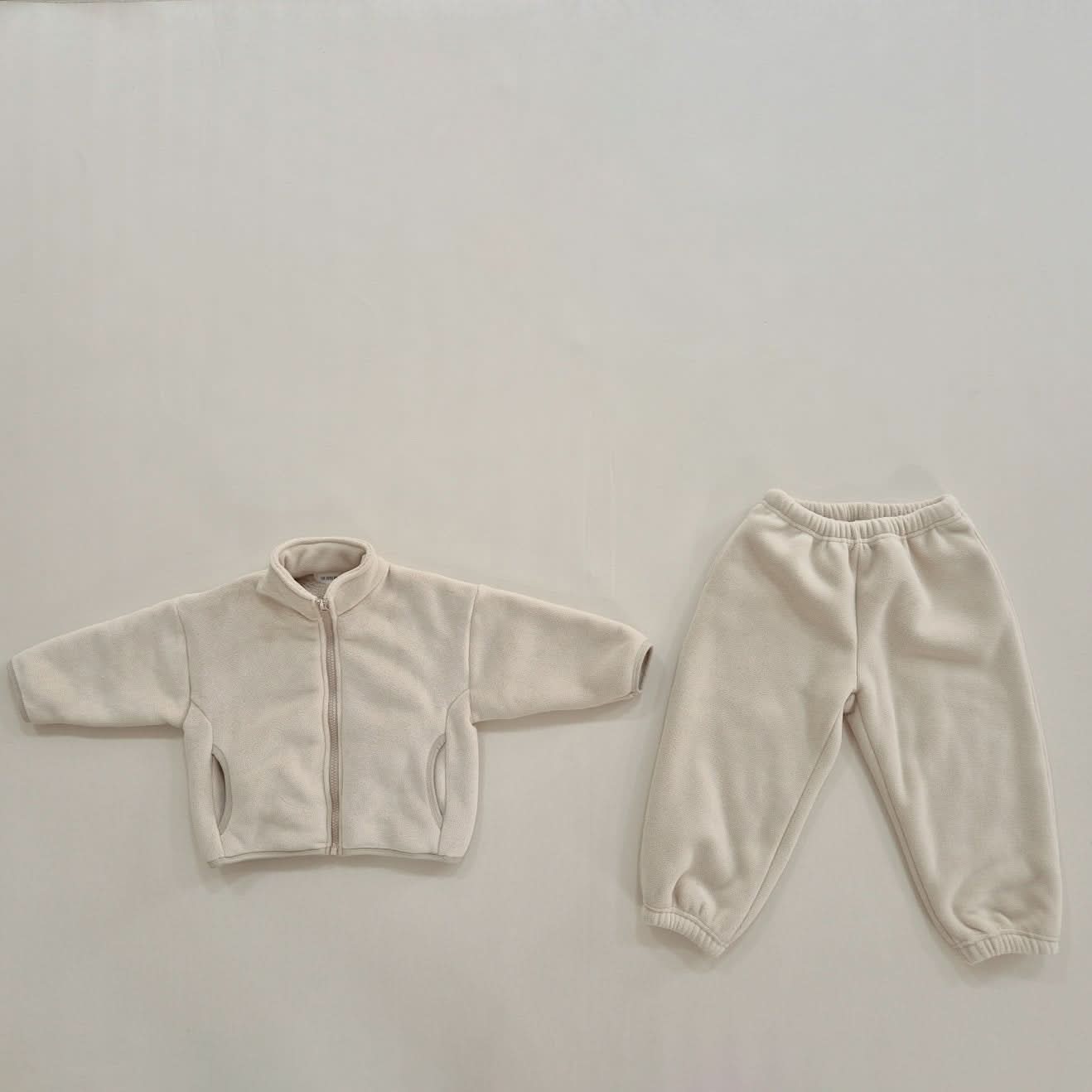 Kids Soy W24 Warm Sherpa Linded Fleece Zip Jacket and Jogger Pants Set (1 - 8y) - 4 Colors kids outfit