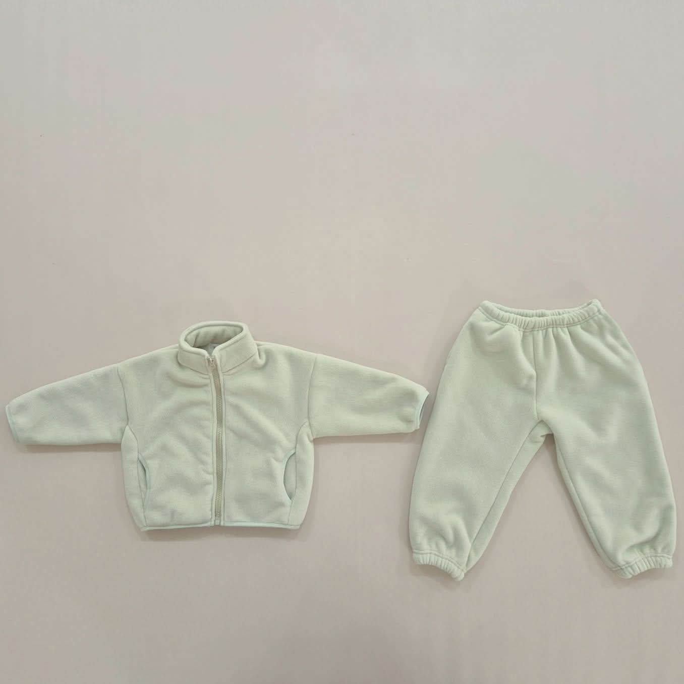 Kids Soy W24 Warm Sherpa Linded Fleece Zip Jacket and Jogger Pants Set (1 - 8y) - 4 Colors kids outfit
