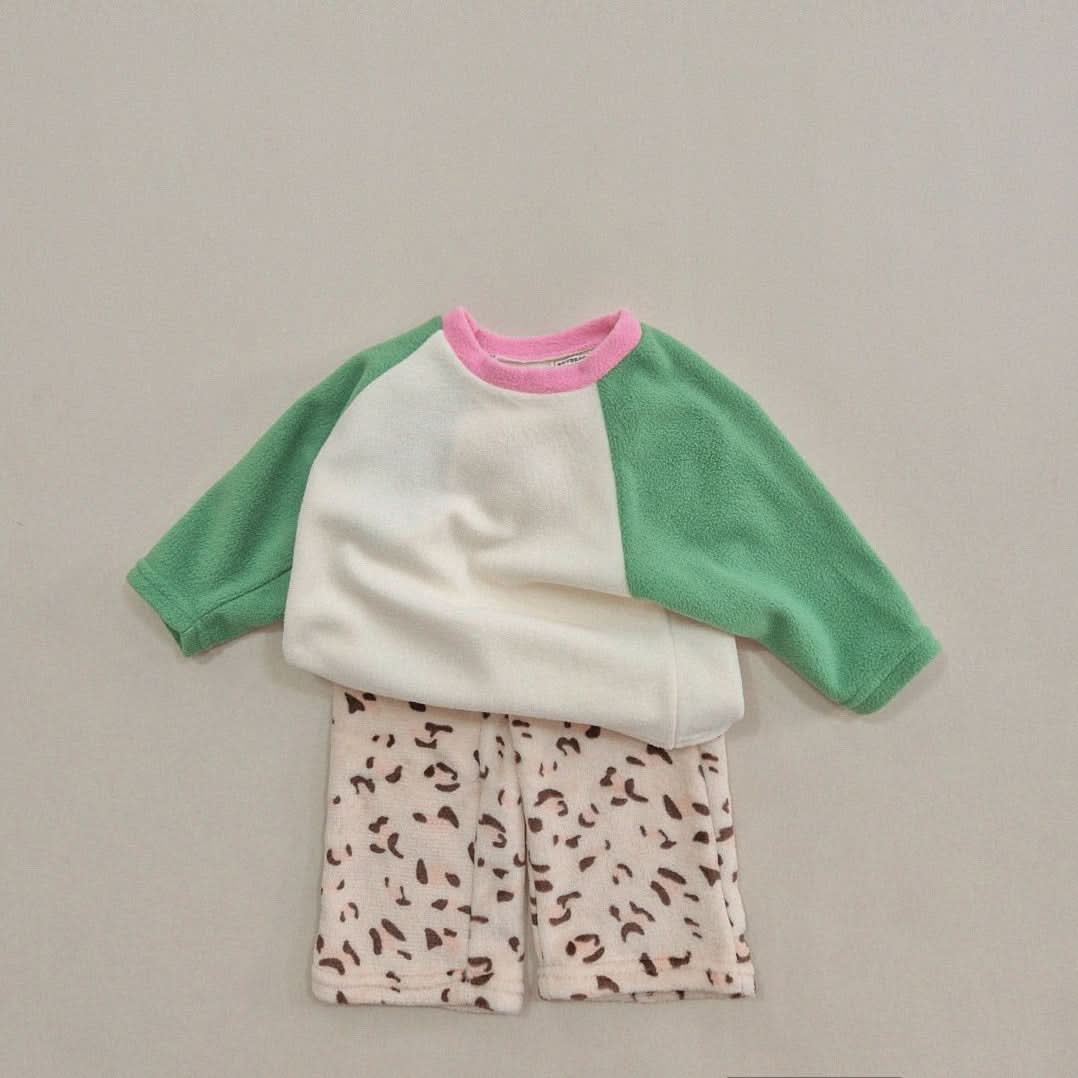 Kids Soy W24 Warm Sherpa Lined Fleece Leopard Pull On Pants (1 - 6y) - Beige kids outfit