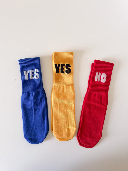Kids SP26 3pk YES NO Tube Socks Set (1 - 11y) - AT NOON STORE