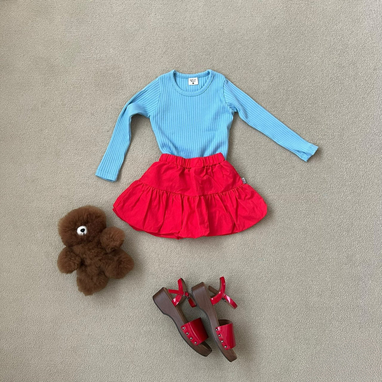 Kids SP26 Balloon Skirt (2 - 7y) - Red kids outfit