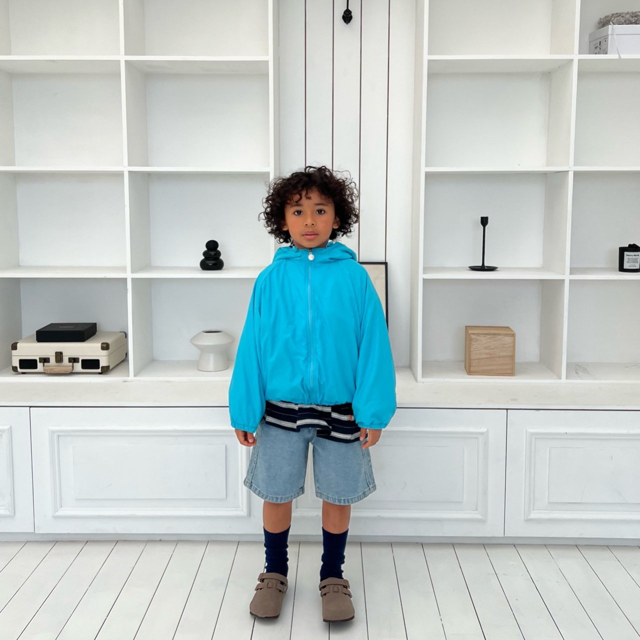 Kids SP26 Brim Zip Up Jacket (3 - 7y) - Blue kids outfit