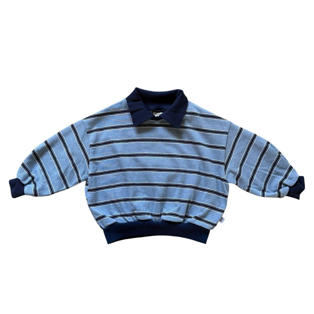 Kids SP26 Collared Stripe Long Sleeve Sweatshirts (2 - 7y) Sky Blue kids outfit