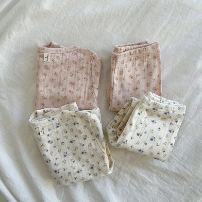 Kids SP26 Floral Pointelle Long Sleeve Top and Pants Set (1 - 7y) - 2 Colors - AT NOON STORE