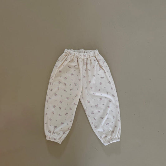 Kids SP26 Floral Terry Cloth Jogger Pants (1 - 7y) - Ivory - AT NOON STORE