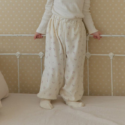 Kids SP26 Floral Terry Cloth Jogger Pants (1 - 7y) - Ivory - AT NOON STORE