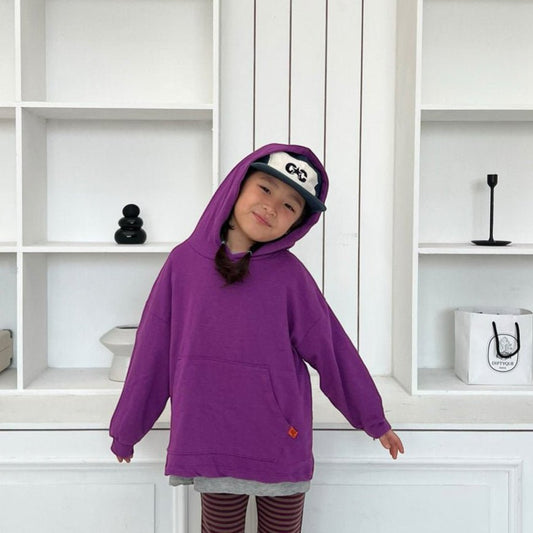Kids SP26 Kangaroo Pocket Loose Fit Long Sleeve Hoodie (2 - 7y) - 2 Colors kids outfit