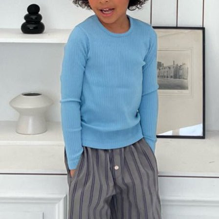Kids SP26 Ribbed Long Sleeve Tee (2 - 7y) - 2 Colors kids outfit