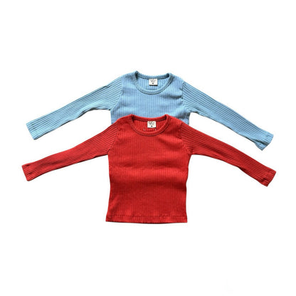 Kids SP26 Ribbed Long Sleeve Tee (2 - 7y) - 2 Colors kids outfit