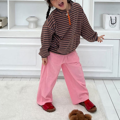 Kids SP26 Ribbed Velour Pull - on Pants (2 - 7y) - 2 Colors kids outfit