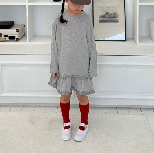 Kids SP26 Ruffle Hem T-shirt Dress (2 - 7y) - 2 Colors kids outfit