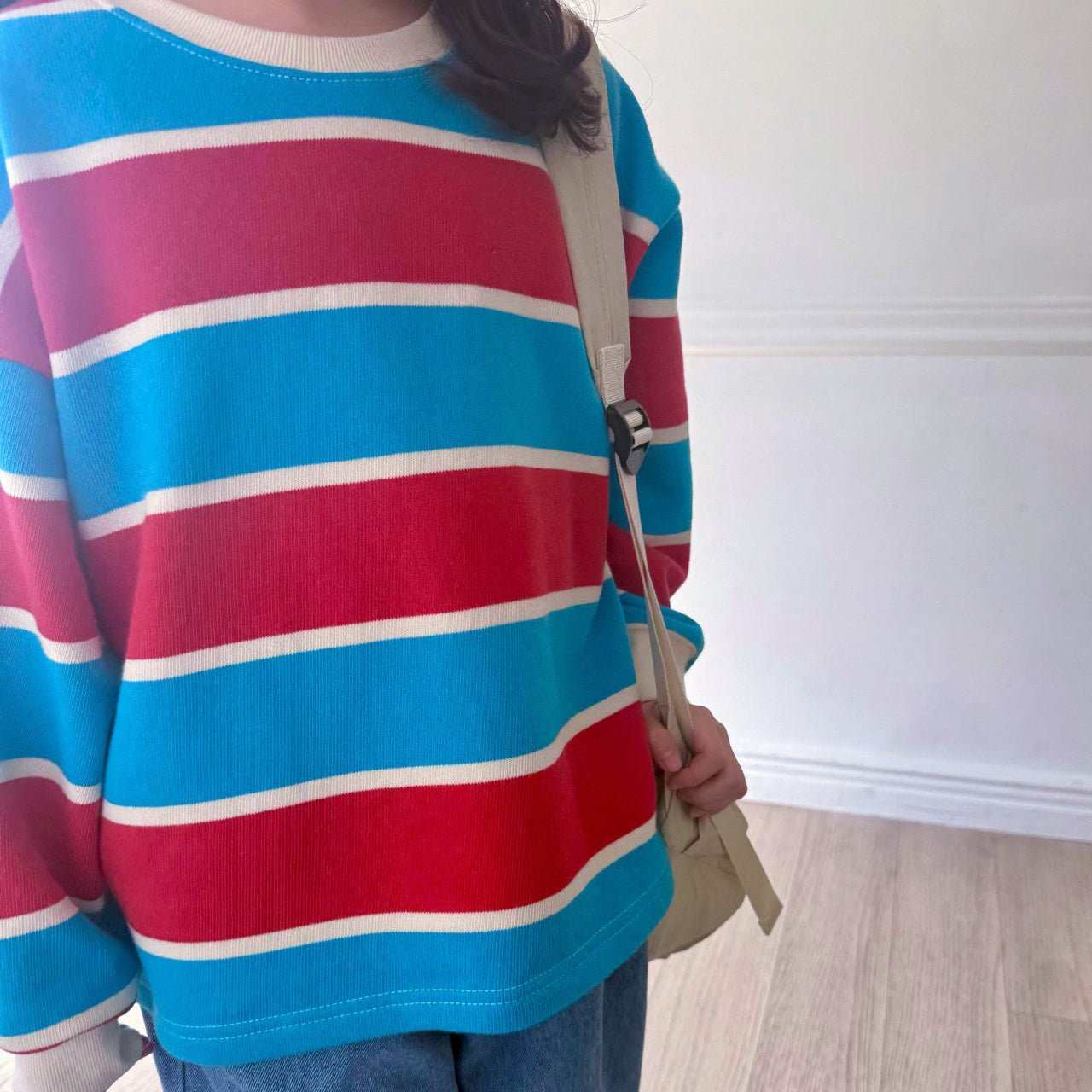 Kids SP26 Stripe Long Sleeve Top (2 - 7y) - Red - AT NOON STORE