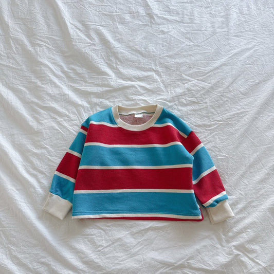 Kids SP26 Stripe Long Sleeve Top (2 - 7y) - Red - AT NOON STORE