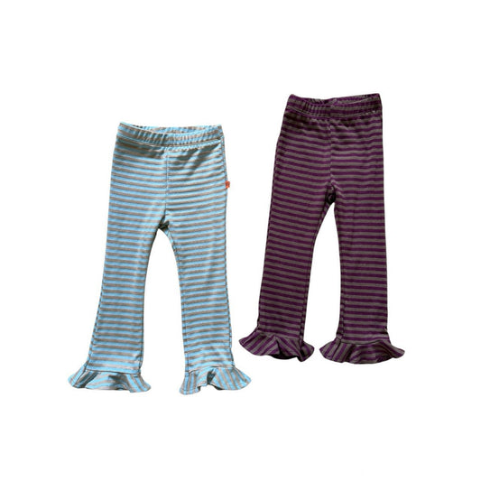 Kids SP26 Stripe Ruffle Hem Leggings (2 - 7y) - 2 Colors kids outfit