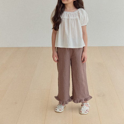 Kids SS25 Frill Detail Wide Pants (2 - 6y) - 2 Colors kids outfit