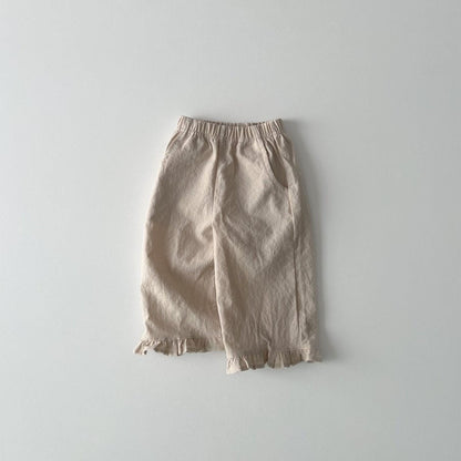 Kids SS25 Frill Detail Wide Pants (2 - 6y) - 2 Colors kids outfit