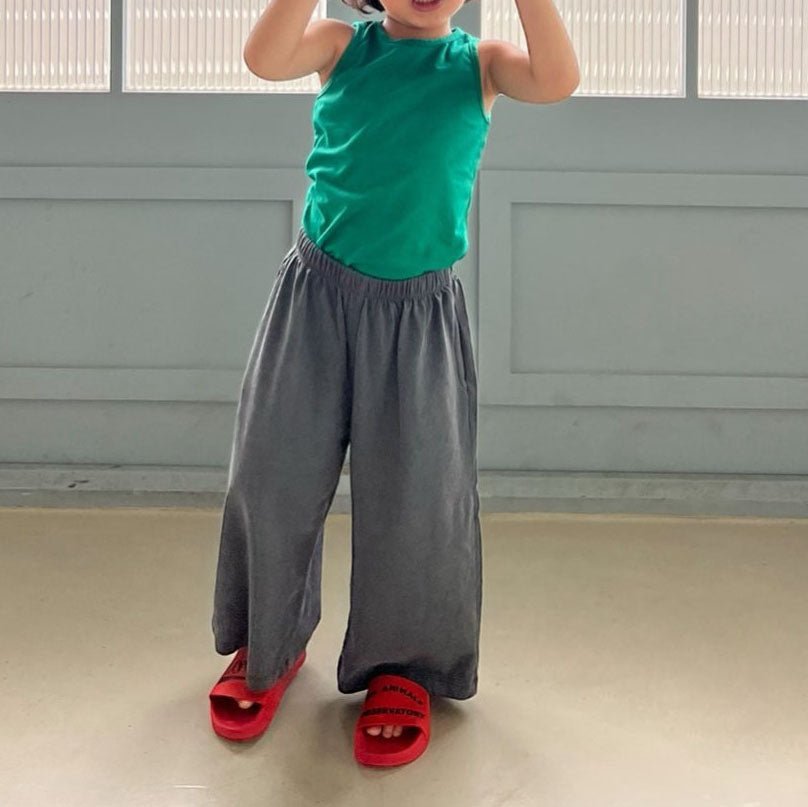Kids SS25 Garment Dyed Wide Leg Pants (2 - 7y) - 2 Colors kids outfit