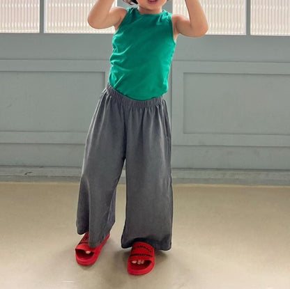 Kids SS25 Garment Dyed Wide Leg Pants (2 - 7y) - 2 Colors kids outfit