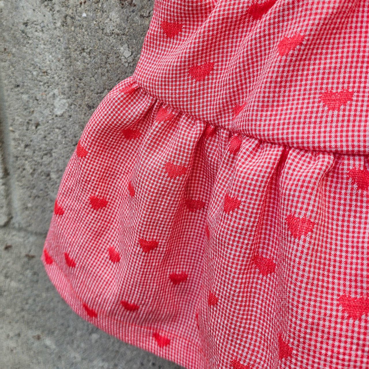 Kids SS25 Heart Embroidery Skort (2 - 7y) - Red kids outfit