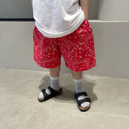 Kids SS25 Paisley Print Knee Length Pants (2 - 7y) - 2 Colors kids outfit