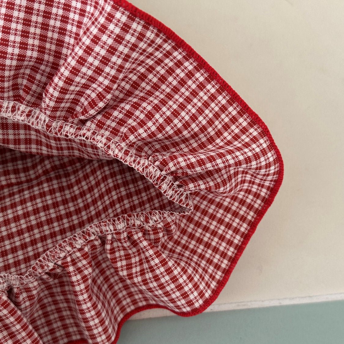 Kids SS25 Plaid Frill Skirted Shorts (2 - 9y) - Red kids outfit