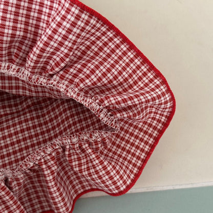 Kids SS25 Plaid Frill Skirted Shorts (2 - 9y) - Red kids outfit