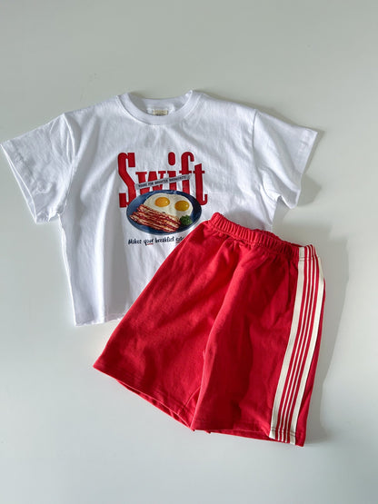 Kids SS25 Side Line Track Shorts (3 - 7y) - 2 Colors kids outfit