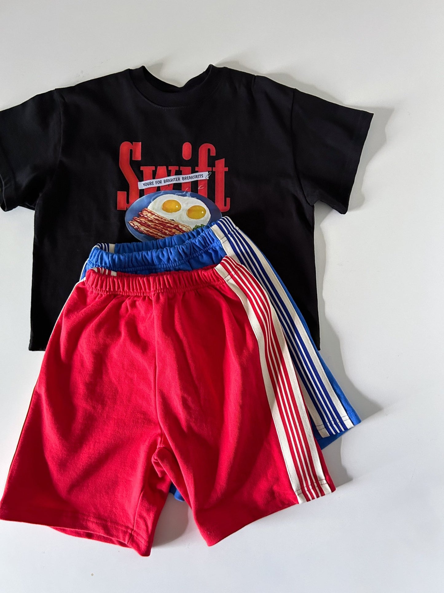 Kids SS25 Side Line Track Shorts (3 - 7y) - 2 Colors kids outfit