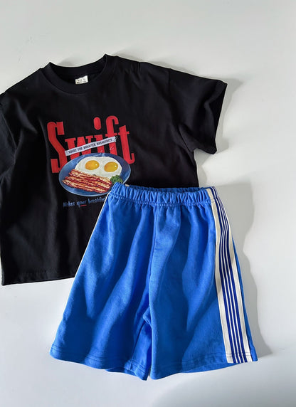 Kids SS25 Side Line Track Shorts (3 - 7y) - 2 Colors kids outfit
