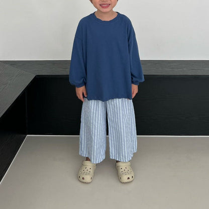Kids SS25 Stripe Wide Leg Pull On Pants (2 - 7y) - 2 Colors kids outfit